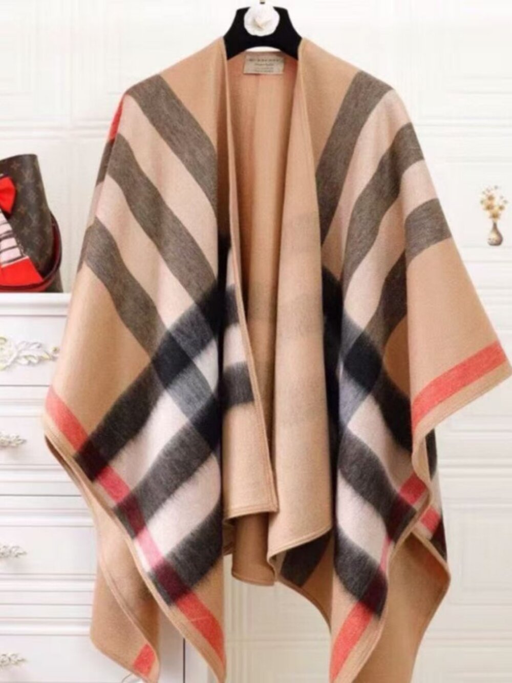 Burberry Classic Check Wool Cape Poncho